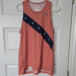 Tracksmith Pink and White Polka Dot Tank